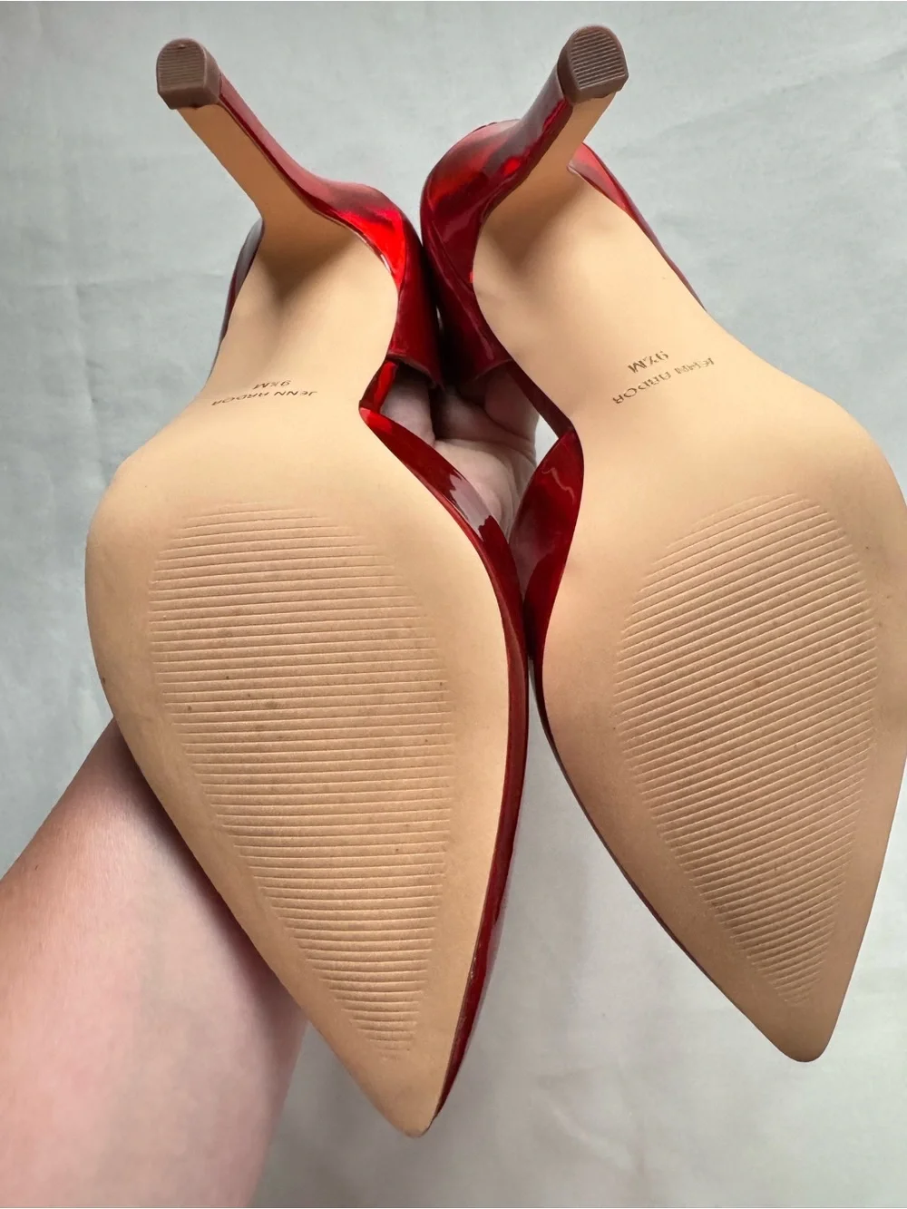 Jenn Ardor Red Metallic D’Orsay Stiletto Heels Party Glam Size 9.5